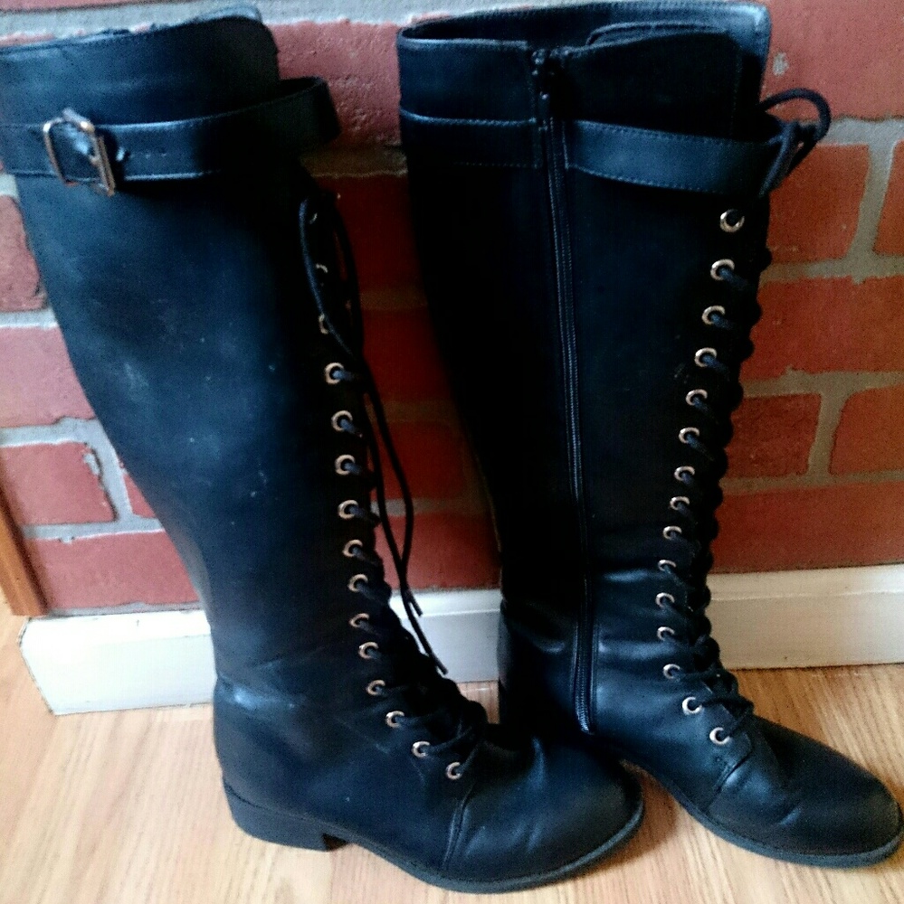 Knee high combat boots